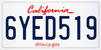 CA license plate 6YED519