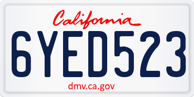 CA license plate 6YED523