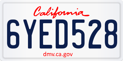 CA license plate 6YED528