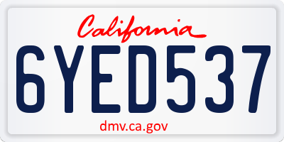 CA license plate 6YED537