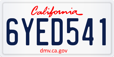 CA license plate 6YED541