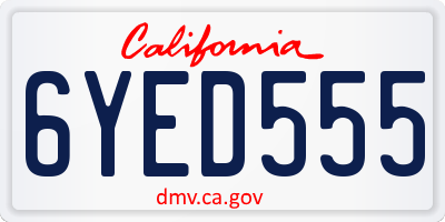 CA license plate 6YED555