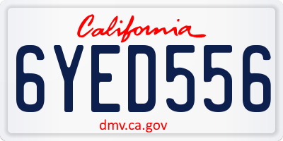 CA license plate 6YED556