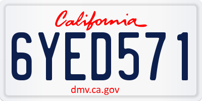 CA license plate 6YED571
