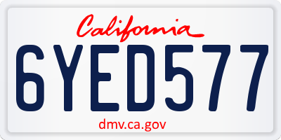 CA license plate 6YED577