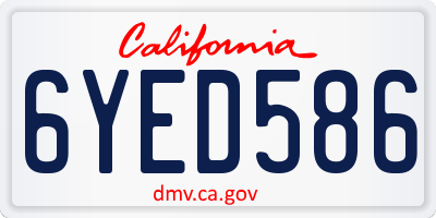 CA license plate 6YED586