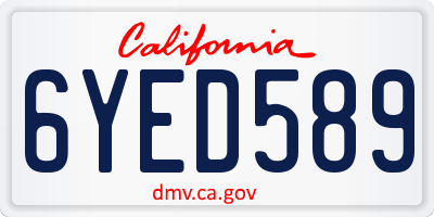 CA license plate 6YED589