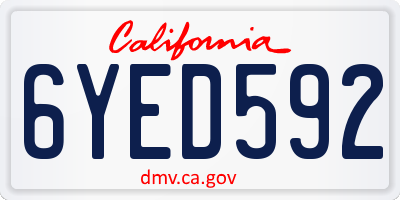 CA license plate 6YED592