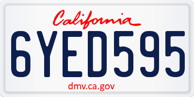 CA license plate 6YED595