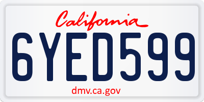 CA license plate 6YED599