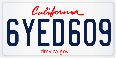 CA license plate 6YED609