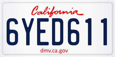 CA license plate 6YED611