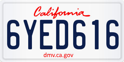 CA license plate 6YED616