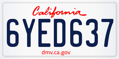 CA license plate 6YED637
