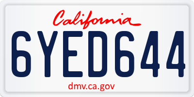 CA license plate 6YED644
