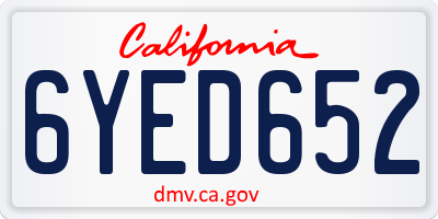 CA license plate 6YED652