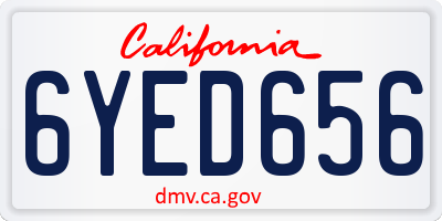 CA license plate 6YED656