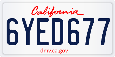 CA license plate 6YED677