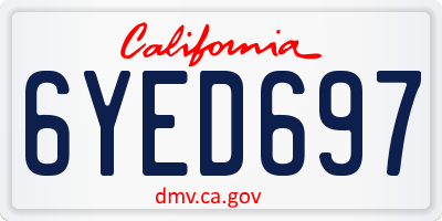 CA license plate 6YED697