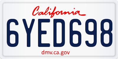CA license plate 6YED698