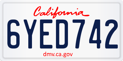 CA license plate 6YED742