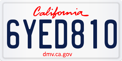 CA license plate 6YED810
