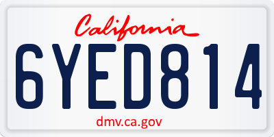 CA license plate 6YED814