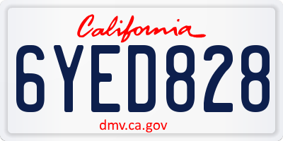 CA license plate 6YED828
