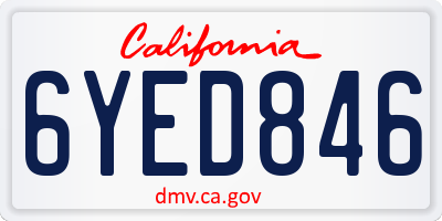 CA license plate 6YED846
