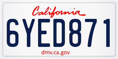 CA license plate 6YED871