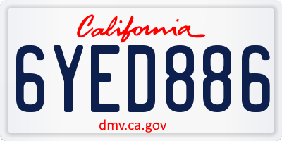 CA license plate 6YED886