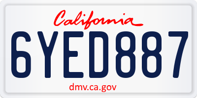 CA license plate 6YED887