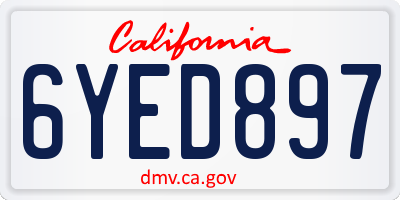 CA license plate 6YED897
