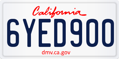 CA license plate 6YED900