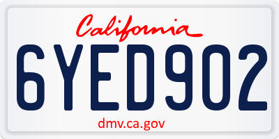 CA license plate 6YED902