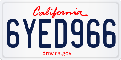 CA license plate 6YED966