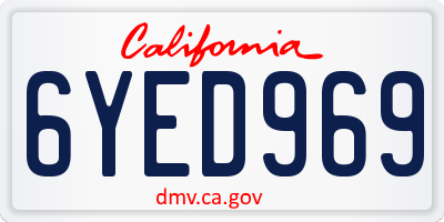 CA license plate 6YED969