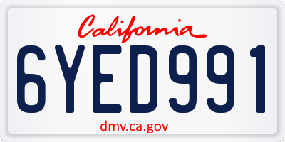 CA license plate 6YED991