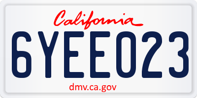 CA license plate 6YEE023