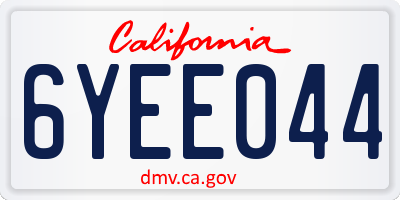 CA license plate 6YEE044