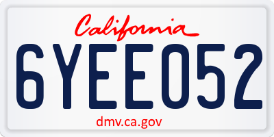 CA license plate 6YEE052