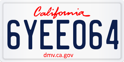 CA license plate 6YEE064