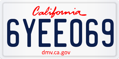 CA license plate 6YEE069