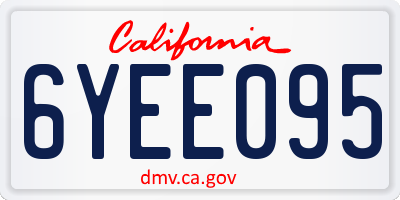CA license plate 6YEE095