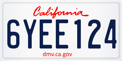 CA license plate 6YEE124