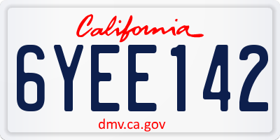CA license plate 6YEE142