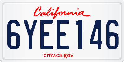 CA license plate 6YEE146