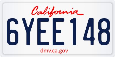 CA license plate 6YEE148