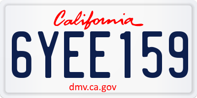 CA license plate 6YEE159