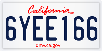 CA license plate 6YEE166